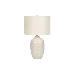 I 9707 - Luminaire, 25"H, Lampe De Table, Céramique Crème, Abat-jour Ivoire / Crème, Transitionnel - Simple Boutique