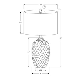 I 9707 - Luminaire, 25"H, Lampe De Table, Céramique Crème, Abat-jour Ivoire / Crème, Transitionnel - Simple Boutique