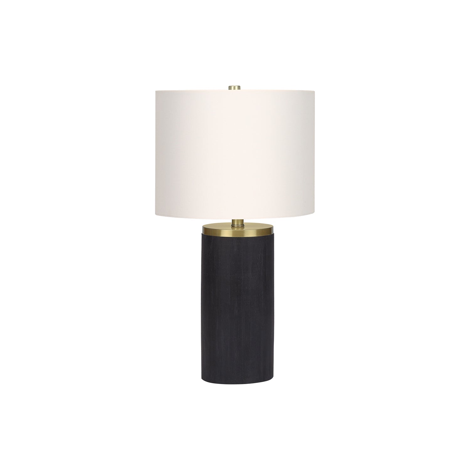I 9710 - Luminaire, 24"H, Lampe De Table, Béton Noir, Abat-jour Ivoire / Crème, Moderne - Simple Boutique