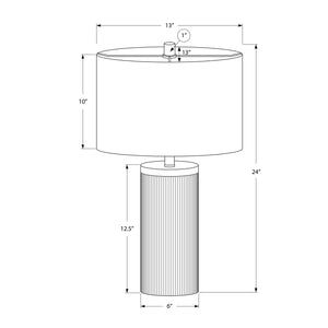 I 9710 - Luminaire, 24"H, Lampe De Table, Béton Noir, Abat-jour Ivoire / Crème, Moderne - Simple Boutique