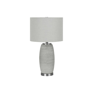 I 9711 - Luminaire, 25"H, Lampe De Table, Céramique Grise, Abat-jour Gris, Moderne - Simple Boutique