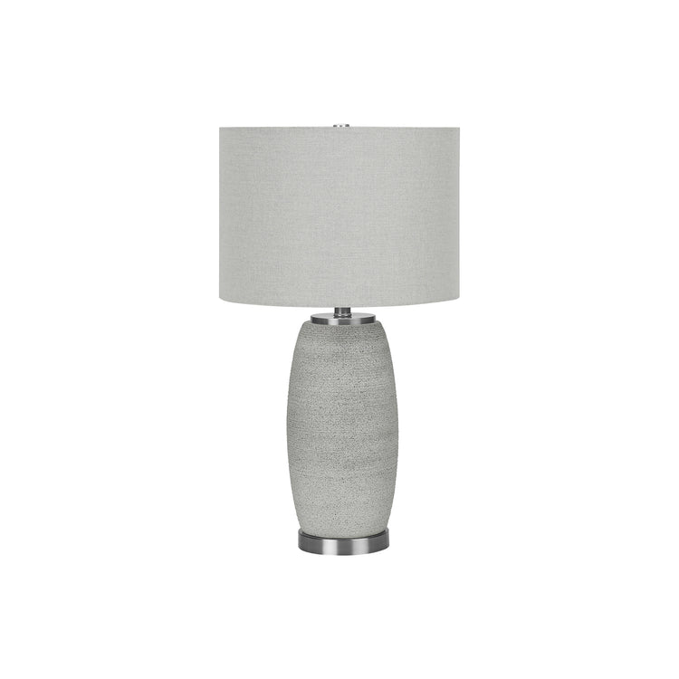 I 9711 - Luminaire, 25"H, Lampe De Table, Céramique Grise, Abat-jour Gris, Moderne - Simple Boutique
