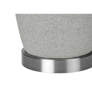 I 9711 - Luminaire, 25"H, Lampe De Table, Céramique Grise, Abat-jour Gris, Moderne - Simple Boutique