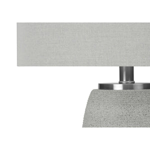I 9711 - Luminaire, 25"H, Lampe De Table, Céramique Grise, Abat-jour Gris, Moderne - Simple Boutique