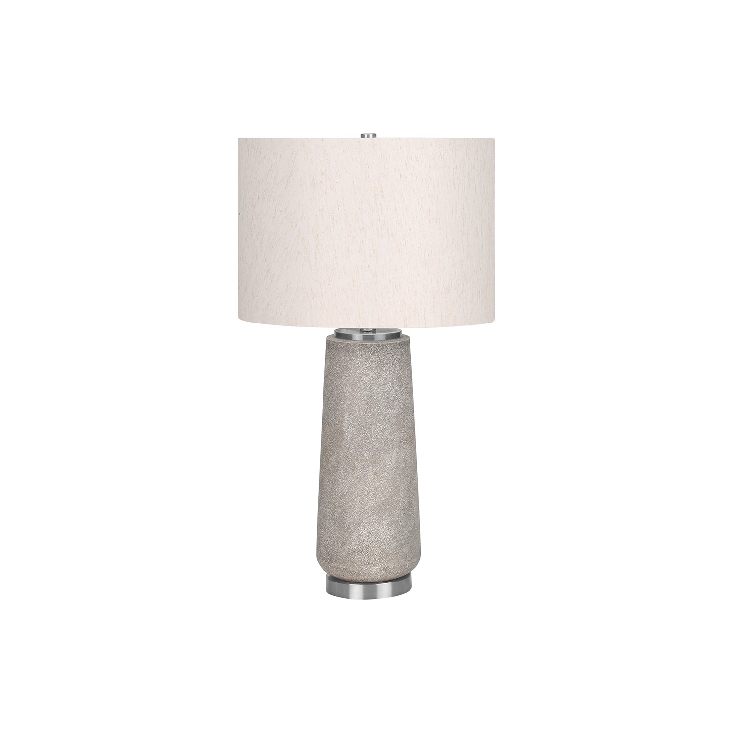 I 9712 - Luminaire, 29"H, Lampe De Table, Résine Grise, Abat-jour Ivoire / Crème, Moderne - Simple Boutique