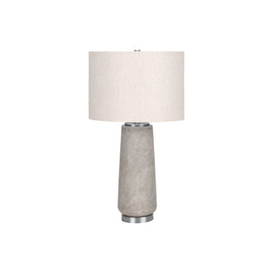 I 9712 - Luminaire, 29"H, Lampe De Table, Résine Grise, Abat-jour Ivoire / Crème, Moderne - Simple Boutique