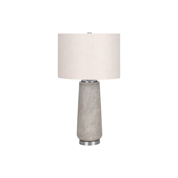 I 9712 - Luminaire, 29"H, Lampe De Table, Résine Grise, Abat-jour Ivoire / Crème, Moderne - Simple Boutique