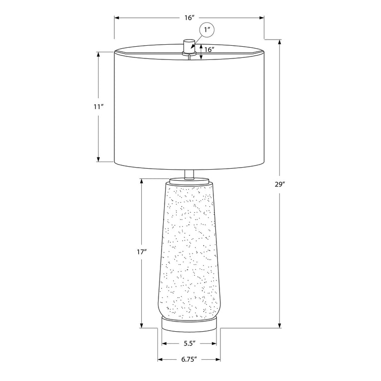 I 9712 - Luminaire, 29"H, Lampe De Table, Résine Grise, Abat-jour Ivoire / Crème, Moderne - Simple Boutique