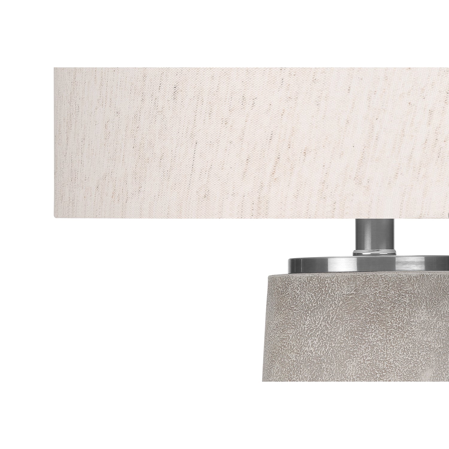 I 9712 - Luminaire, 29"H, Lampe De Table, Résine Grise, Abat-jour Ivoire / Crème, Moderne - Simple Boutique