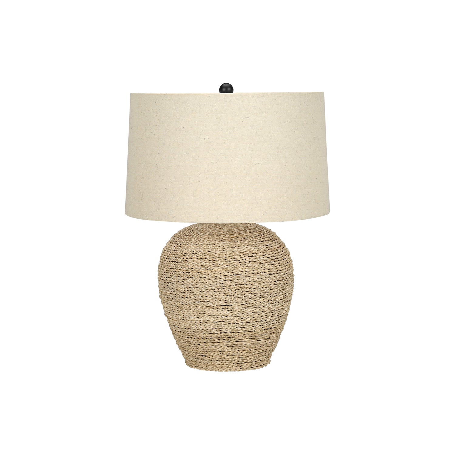 I 9713 - Luminaire, 25"H, Lampe De Table, Rotin, Abat-jour Beige, Transitionnel - Simple Boutique
