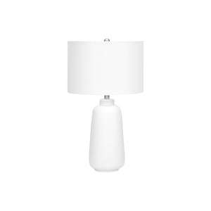 I 9716 - Luminaire, 26"H, Lampe De Table, Céramique Crème, Abat-jour Ivoire / Crème, Moderne - Simple Boutique