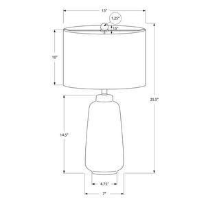 I 9716 - Luminaire, 26"H, Lampe De Table, Céramique Crème, Abat-jour Ivoire / Crème, Moderne - Simple Boutique