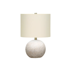 I 9717 - Luminaire, 20"H, Lampe De Table, Béton Gris, Abat-jour Ivoire / Crème, Contemporain - Simple Boutique