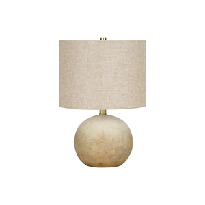I 9718 - Luminaire, 20"H, Lampe De Table, Béton Beige, Abat-jour Beige., Contemporain - Simple Boutique