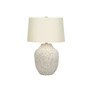 I 9719 - Luminaire, 26"H, Lampe De Table, Céramique Crème, Abat-jour Ivoire / Crème, Transitionnel - Simple Boutique