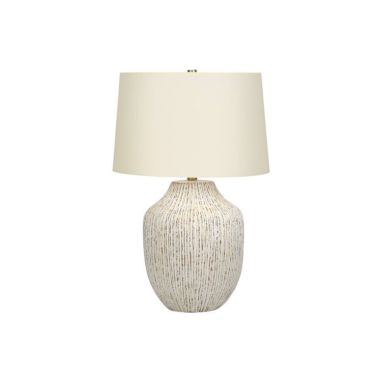 I 9719 - Luminaire, 26"H, Lampe De Table, Céramique Crème, Abat-jour Ivoire / Crème, Transitionnel - Simple Boutique