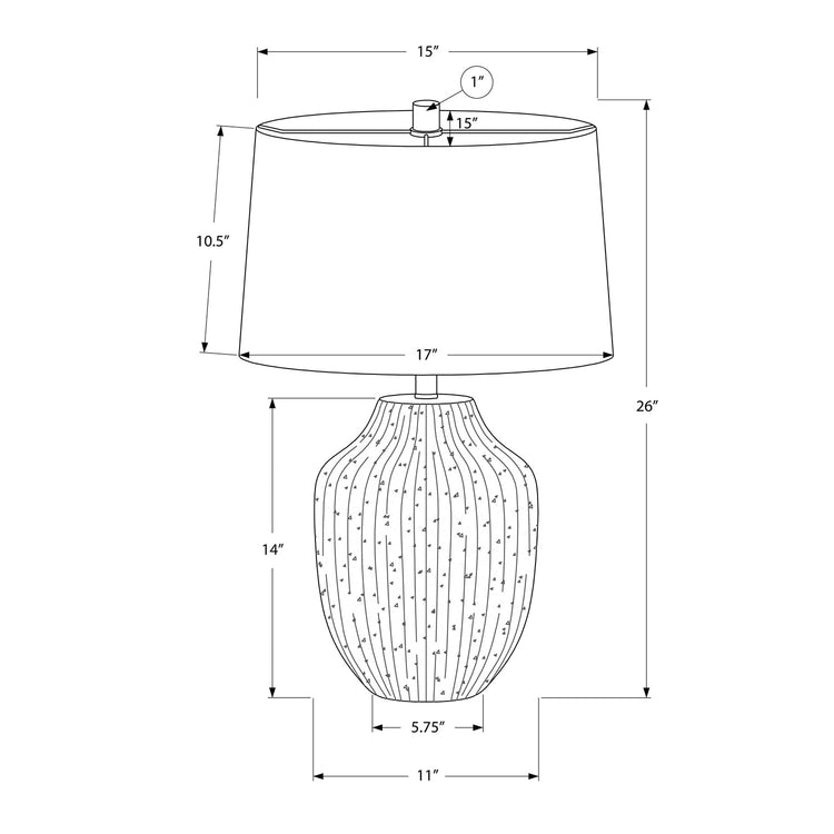 I 9719 - Luminaire, 26"H, Lampe De Table, Céramique Crème, Abat-jour Ivoire / Crème, Transitionnel - Simple Boutique