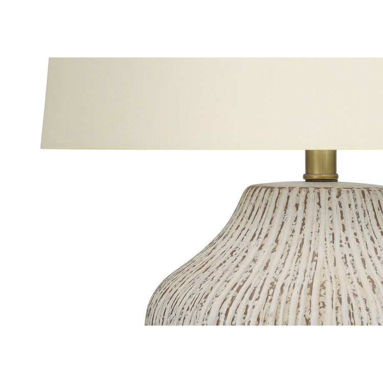 I 9719 - Luminaire, 26"H, Lampe De Table, Céramique Crème, Abat-jour Ivoire / Crème, Transitionnel - Simple Boutique
