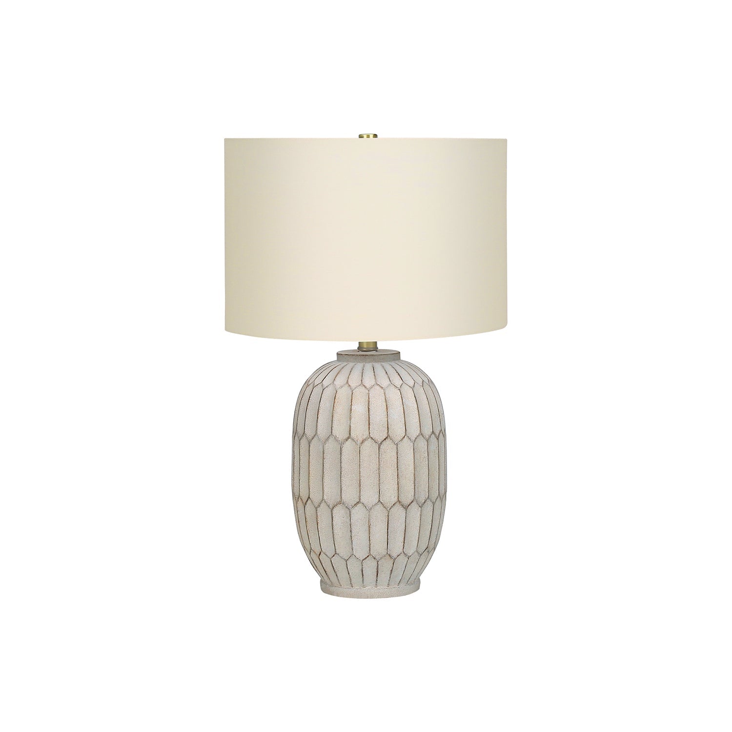 I 9720 - Luminaire, 24"H, Lampe De Table, Résine Créme, Abat-jour Ivoire / Crème, Transitionnel - Simple Boutique