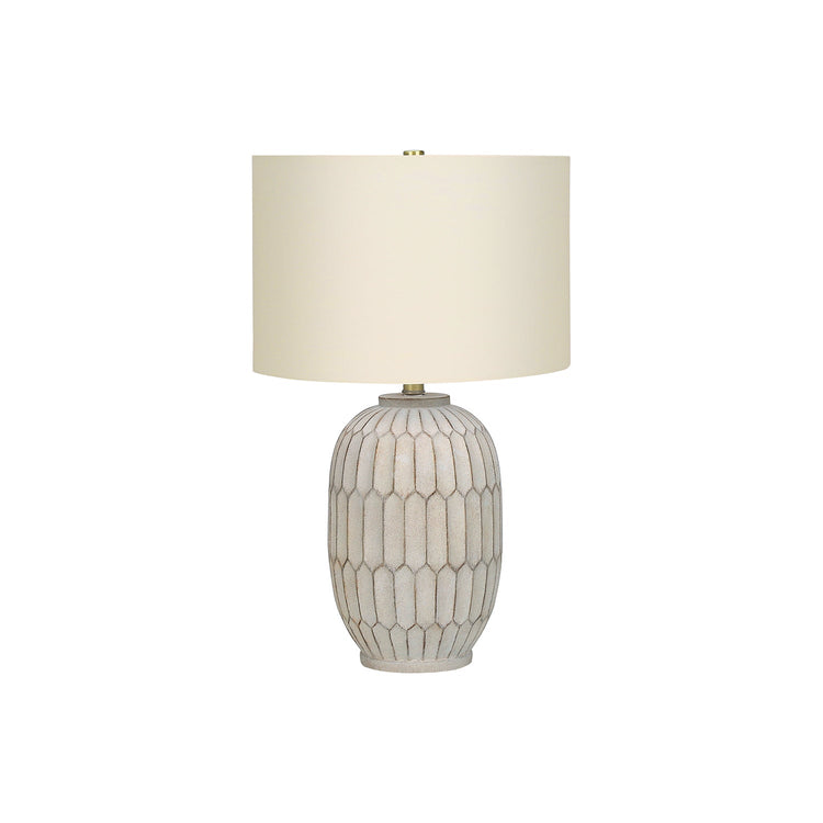 I 9720 - Luminaire, 24"H, Lampe De Table, Résine Créme, Abat-jour Ivoire / Crème, Transitionnel - Simple Boutique