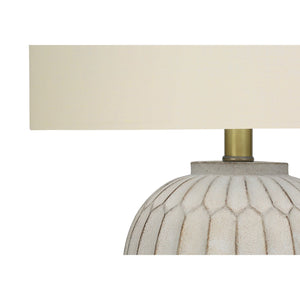 I 9720 - Luminaire, 24"H, Lampe De Table, Résine Créme, Abat-jour Ivoire / Crème, Transitionnel - Simple Boutique