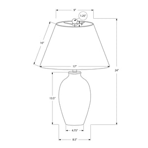 I 9721 - Luminaire, 24"H, Lampe De Table, Céramique Noire, Abat-jour Ivoire / Crème, Moderne - Simple Boutique