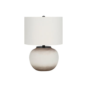 I 9722 - Luminaire, 21"H, Lampe De Table, Céramique Crème, Abat-jour Ivoire / Crème, Moderne - Simple Boutique