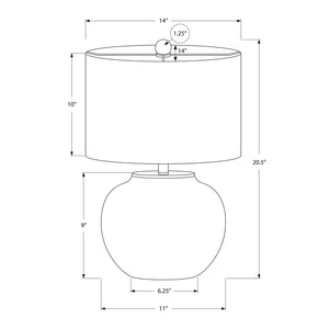 I 9722 - Luminaire, 21"H, Lampe De Table, Céramique Crème, Abat-jour Ivoire / Crème, Moderne - Simple Boutique