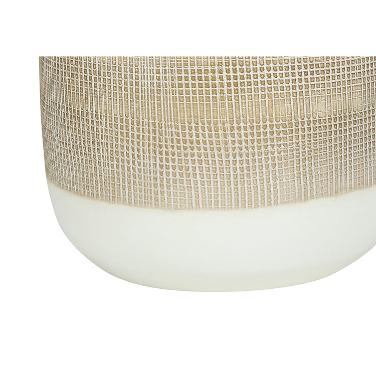 I 9724 - Luminaire, 27"H, Lampe De Table, Céramique Crème, Abat-jour Beige., Contemporain - Simple Boutique