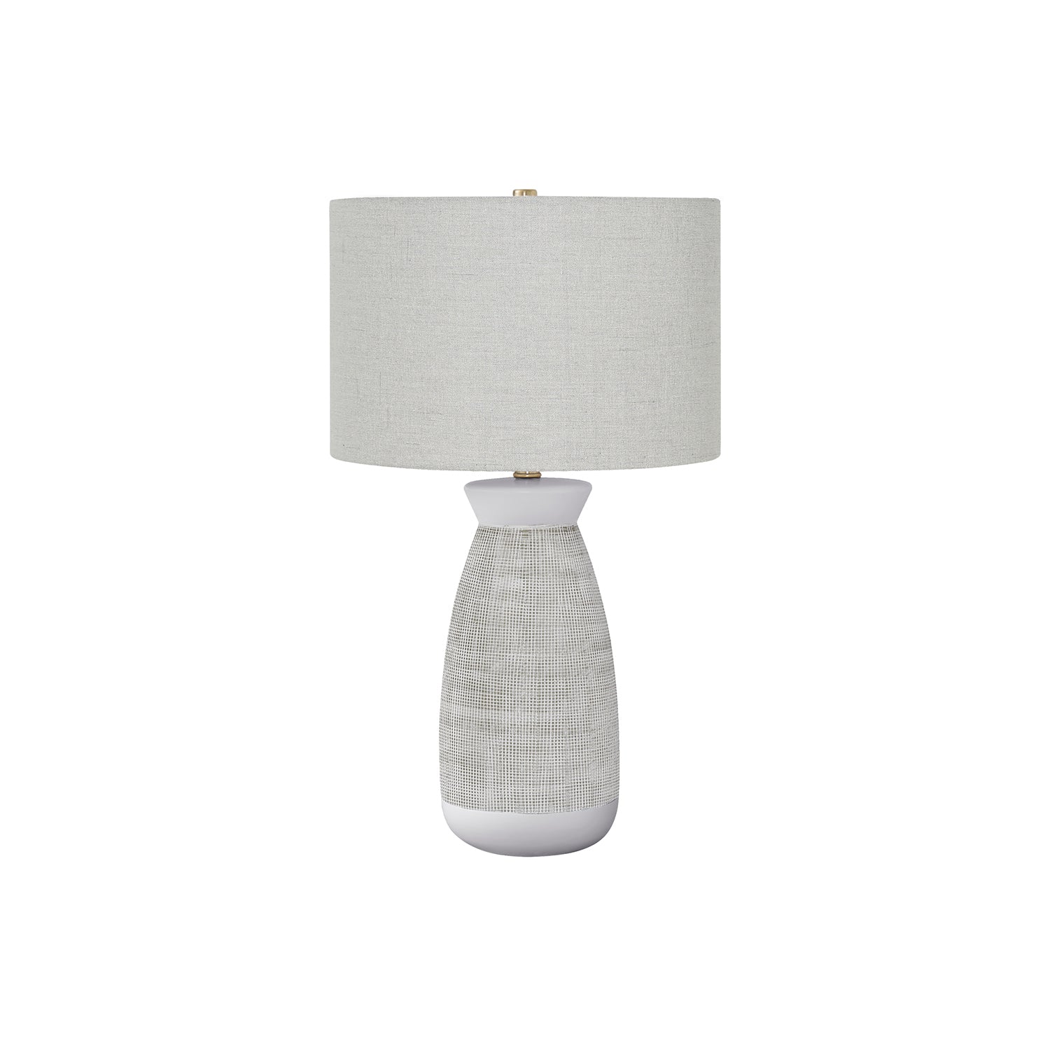 I 9725 - Luminaire, 27"H, Lampe De Table, Céramique Grise, Abat-jour Gris, Contemporain - Simple Boutique