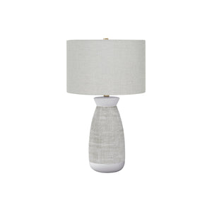 I 9725 - Luminaire, 27"H, Lampe De Table, Céramique Grise, Abat-jour Gris, Contemporain - Simple Boutique