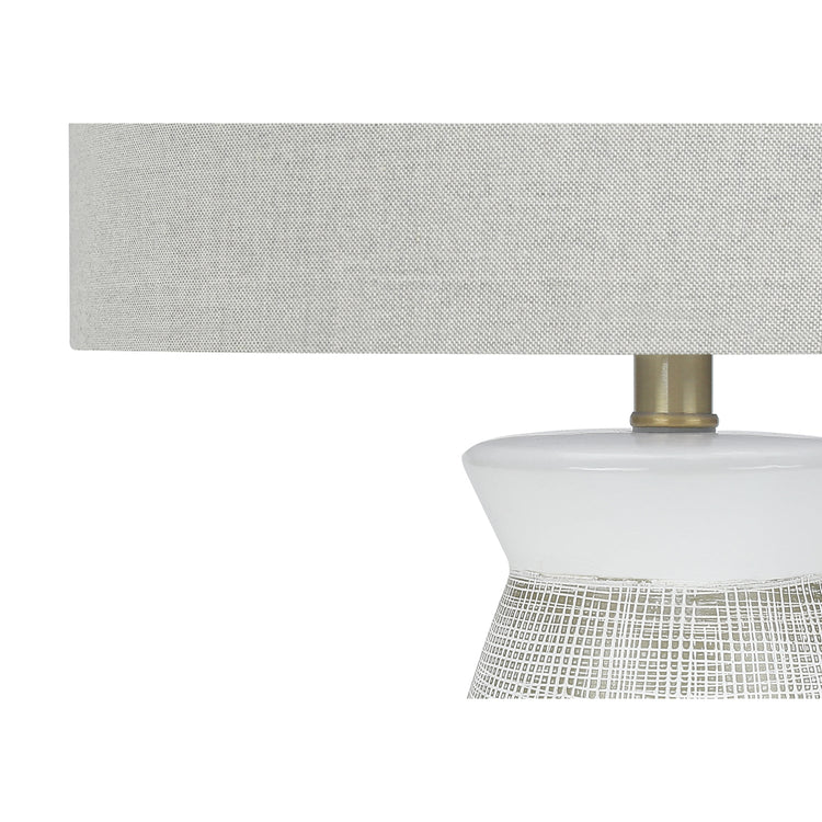 I 9725 - Luminaire, 27"H, Lampe De Table, Céramique Grise, Abat-jour Gris, Contemporain - Simple Boutique