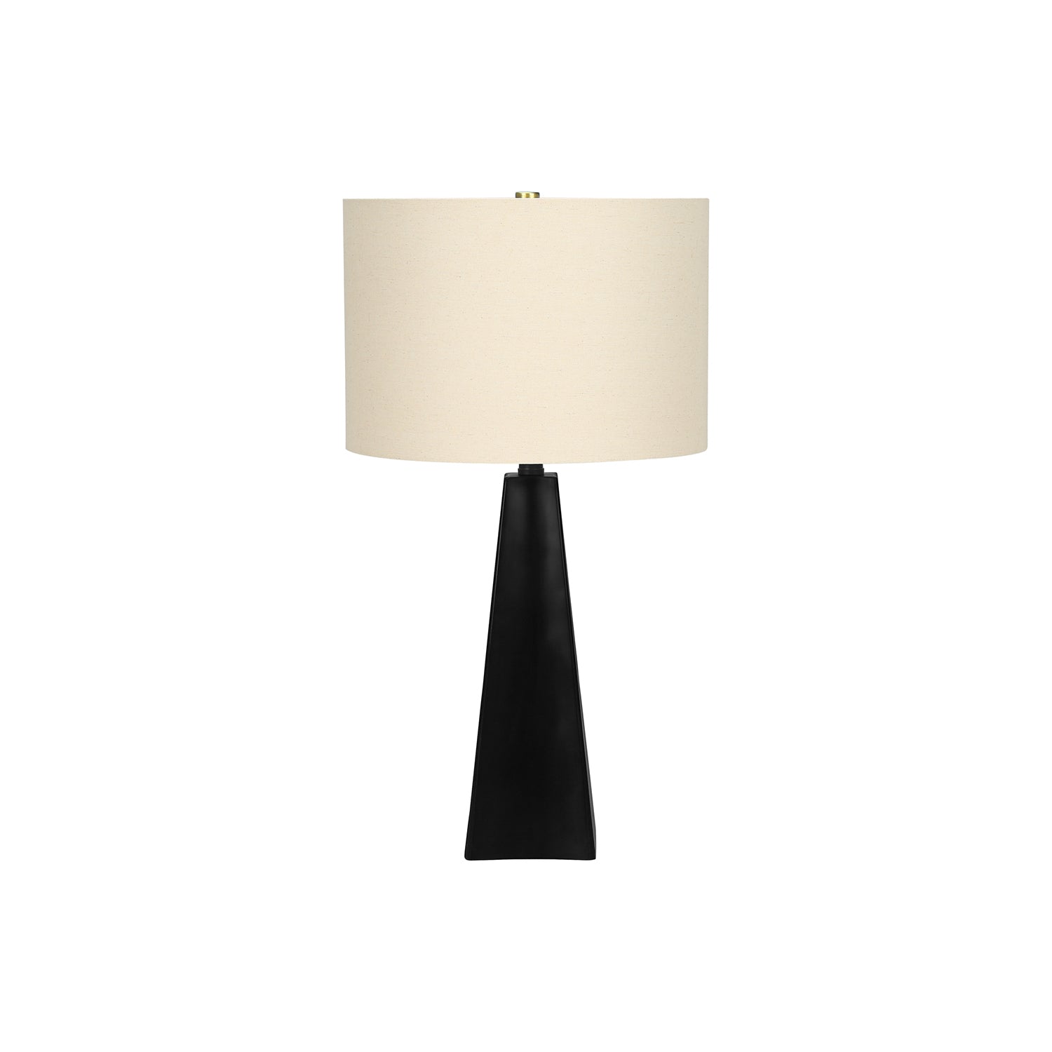 I 9726 - Luminaire, 27"H, Lampe De Table, Résine Noire, Abat-jour Beige, Moderne - Simple Boutique