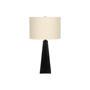 I 9726 - Luminaire, 27"H, Lampe De Table, Résine Noire, Abat-jour Beige, Moderne - Simple Boutique