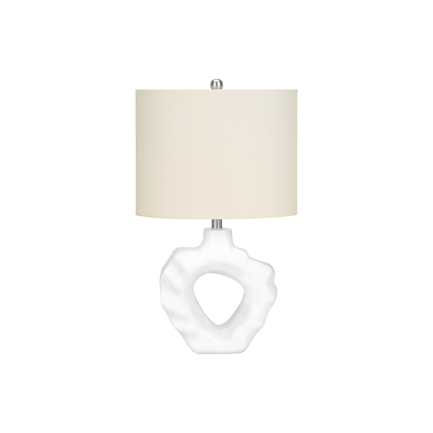 I 9727 - Luminaire, 25"H, Lampe De Table, Résine Créme, Abat-jour Ivoire / Crème, Moderne - Simple Boutique