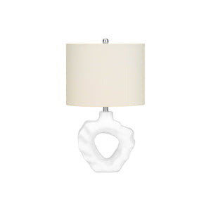 I 9727 - Luminaire, 25"H, Lampe De Table, Résine Créme, Abat-jour Ivoire / Crème, Moderne - Simple Boutique