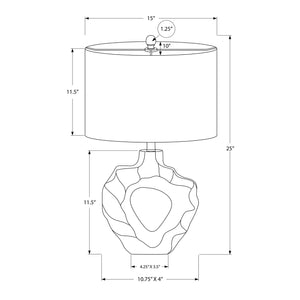 I 9727 - Luminaire, 25"H, Lampe De Table, Résine Créme, Abat-jour Ivoire / Crème, Moderne - Simple Boutique