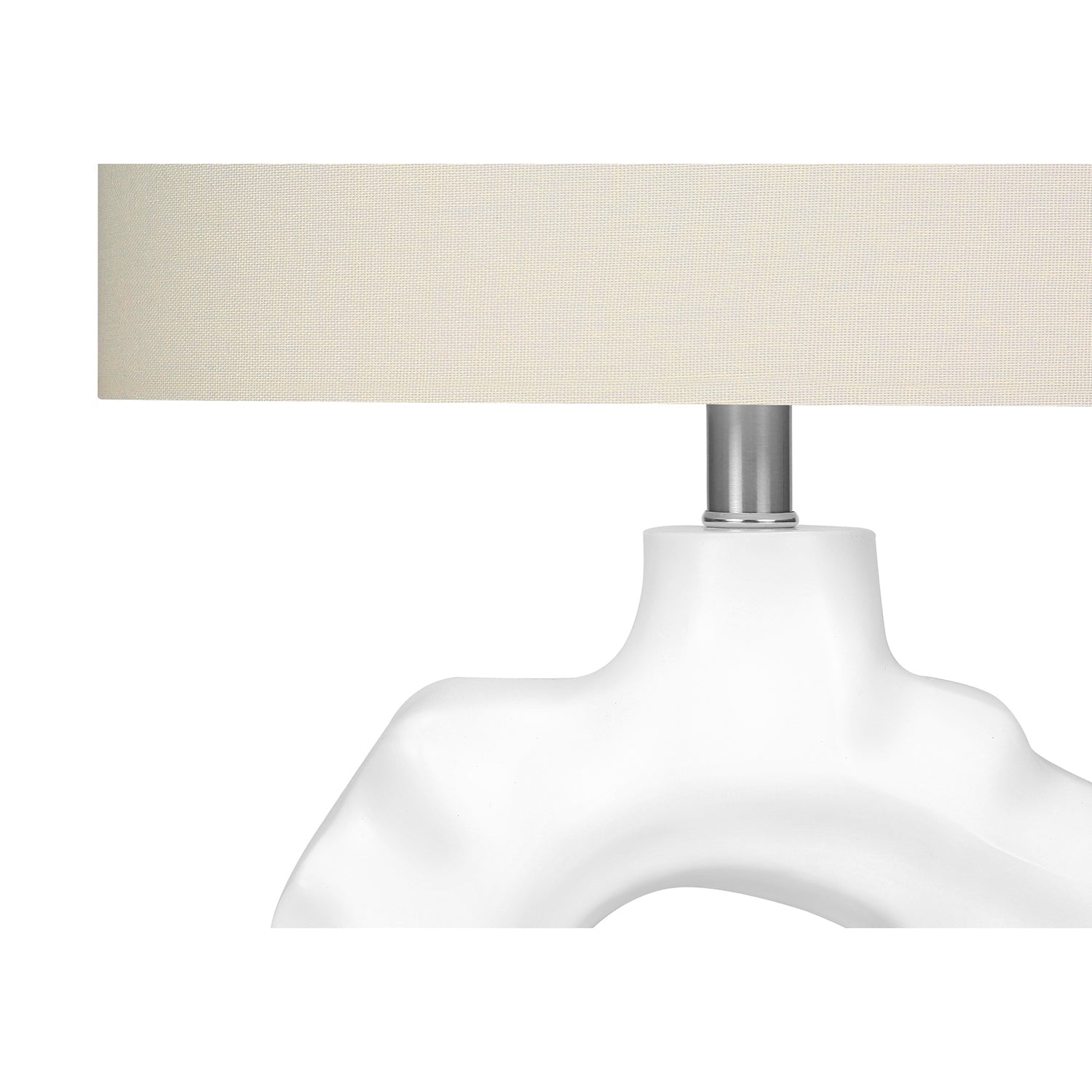 I 9727 - Luminaire, 25"H, Lampe De Table, Résine Créme, Abat-jour Ivoire / Crème, Moderne - Simple Boutique