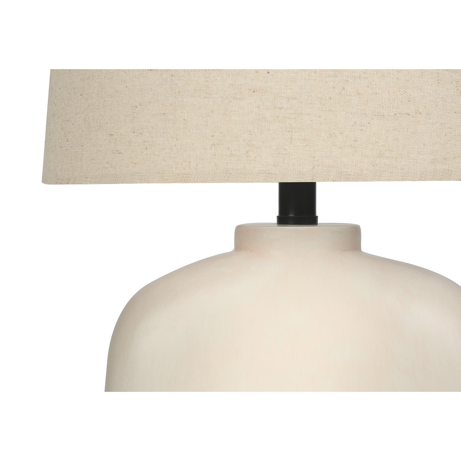 I 9728 - Luminaire, 25"H, Lampe De Table, Résine Créme, Abat-jour Beige., Moderne - Simple Boutique