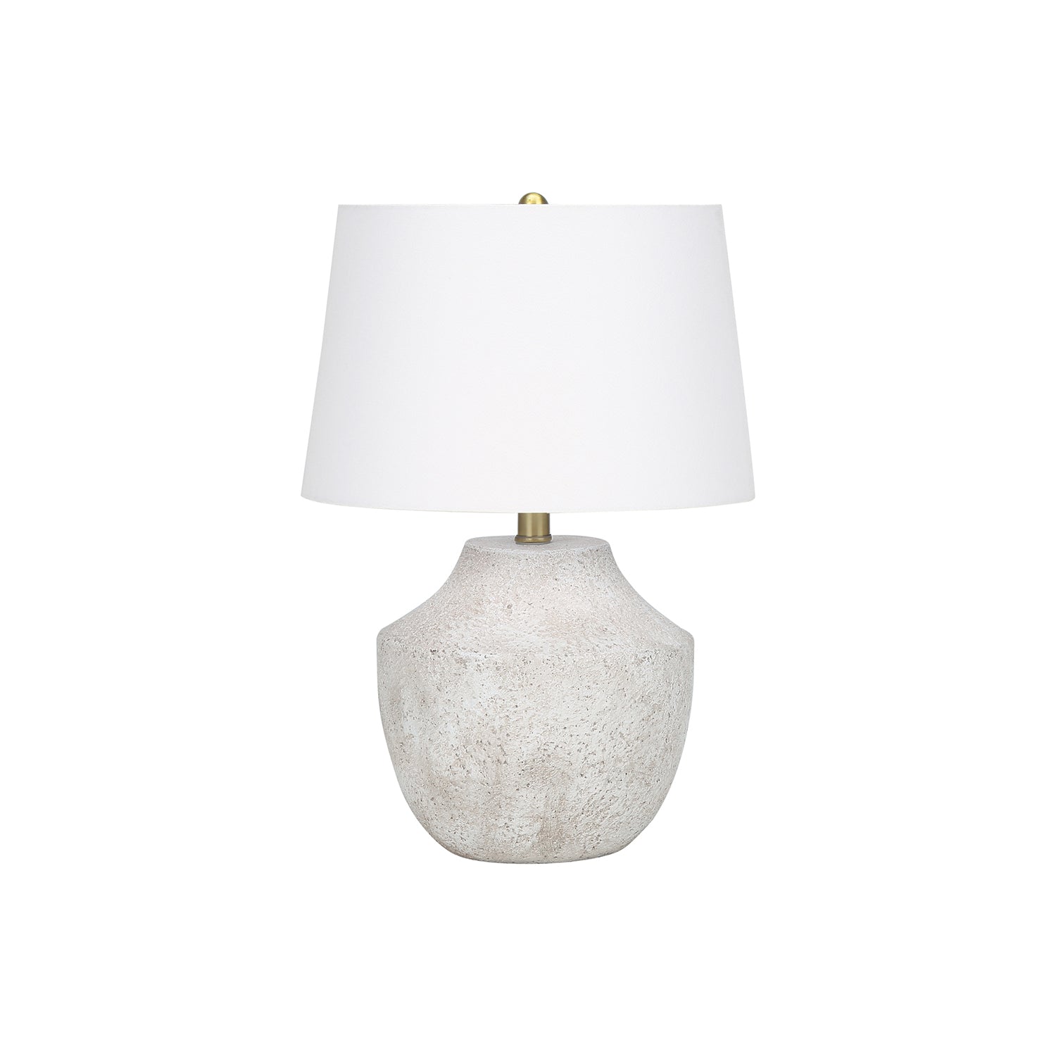 I 9729 - Luminaire, 20"H, Lampe De Table, Béton Créme, Abat-jour Ivoire / Crème, Moderne - Simple Boutique