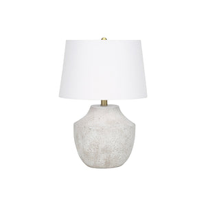 I 9729 - Luminaire, 20"H, Lampe De Table, Béton Créme, Abat-jour Ivoire / Crème, Moderne - Simple Boutique