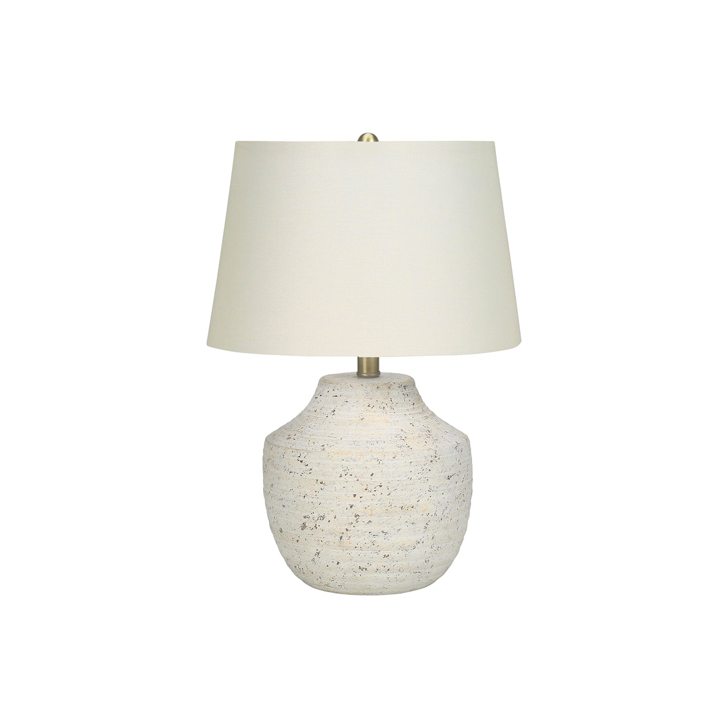 I 9730 - Luminaire, 20"H, Lampe De Table, Béton Créme, Abat-jour Ivoire / Crème, Moderne - Simple Boutique