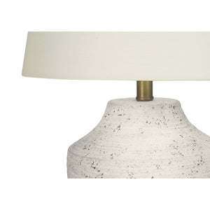 I 9730 - Luminaire, 20"H, Lampe De Table, Béton Créme, Abat-jour Ivoire / Crème, Moderne - Simple Boutique