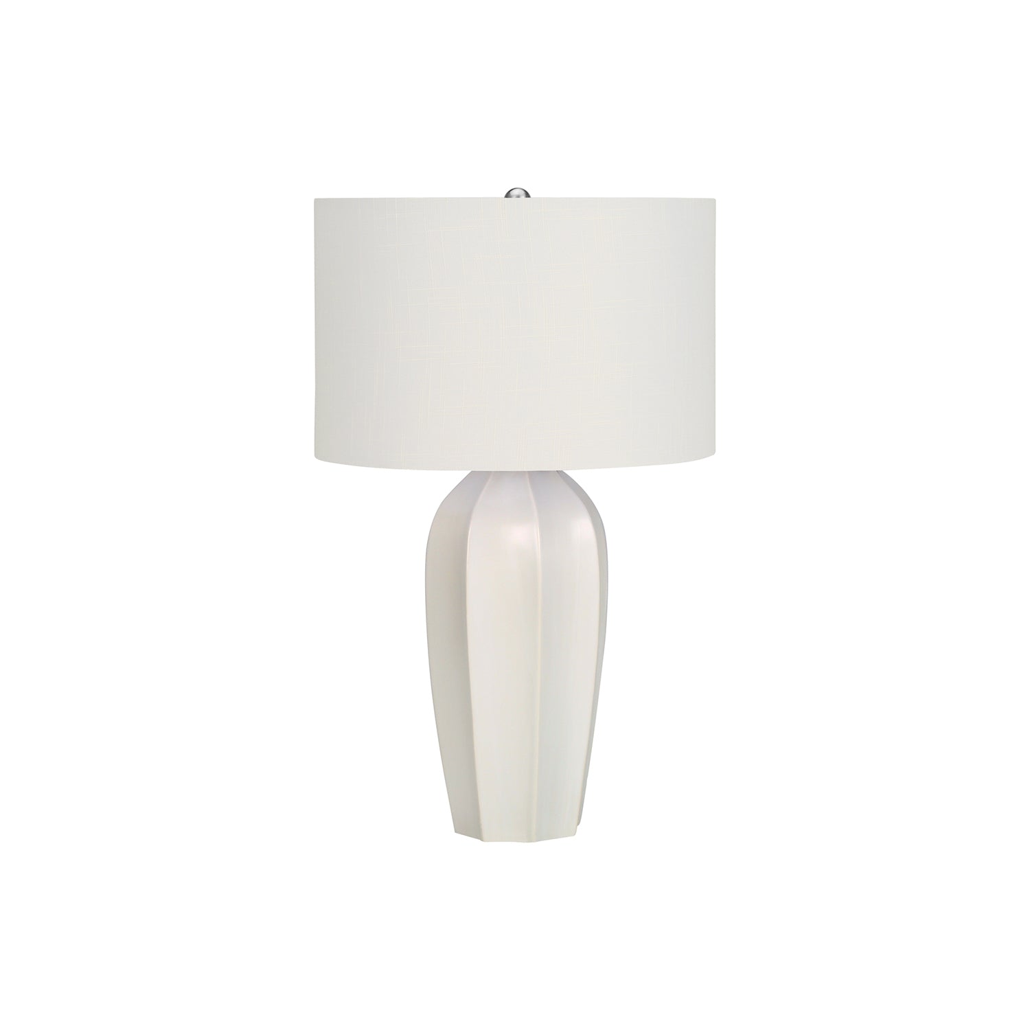 I 9731 - Luminaire, 27"H, Lampe De Table, Céramique Crème, Abat-jour Ivoire / Crème, Moderne - Simple Boutique