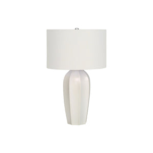 I 9731 - Luminaire, 27"H, Lampe De Table, Céramique Crème, Abat-jour Ivoire / Crème, Moderne - Simple Boutique