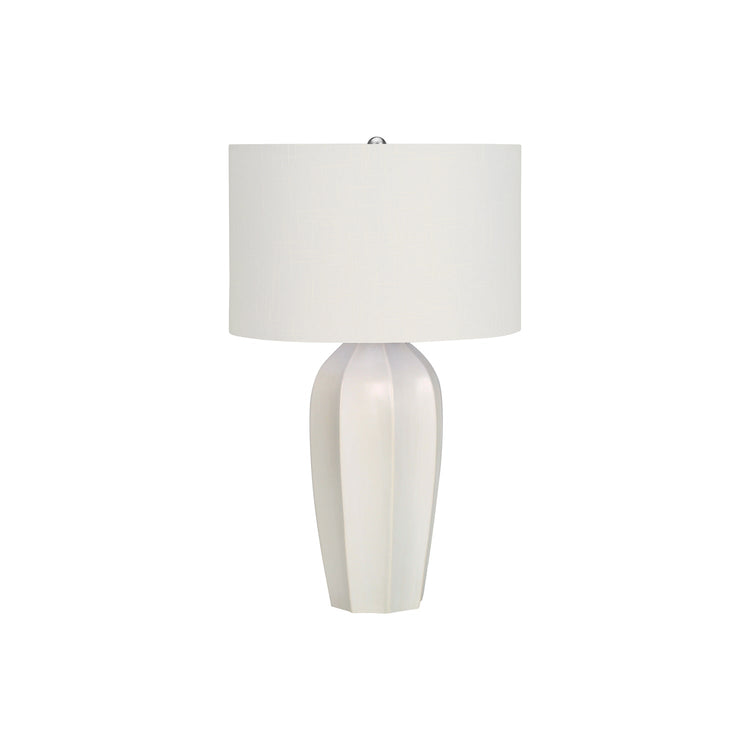 I 9731 - Luminaire, 27"H, Lampe De Table, Céramique Crème, Abat-jour Ivoire / Crème, Moderne - Simple Boutique