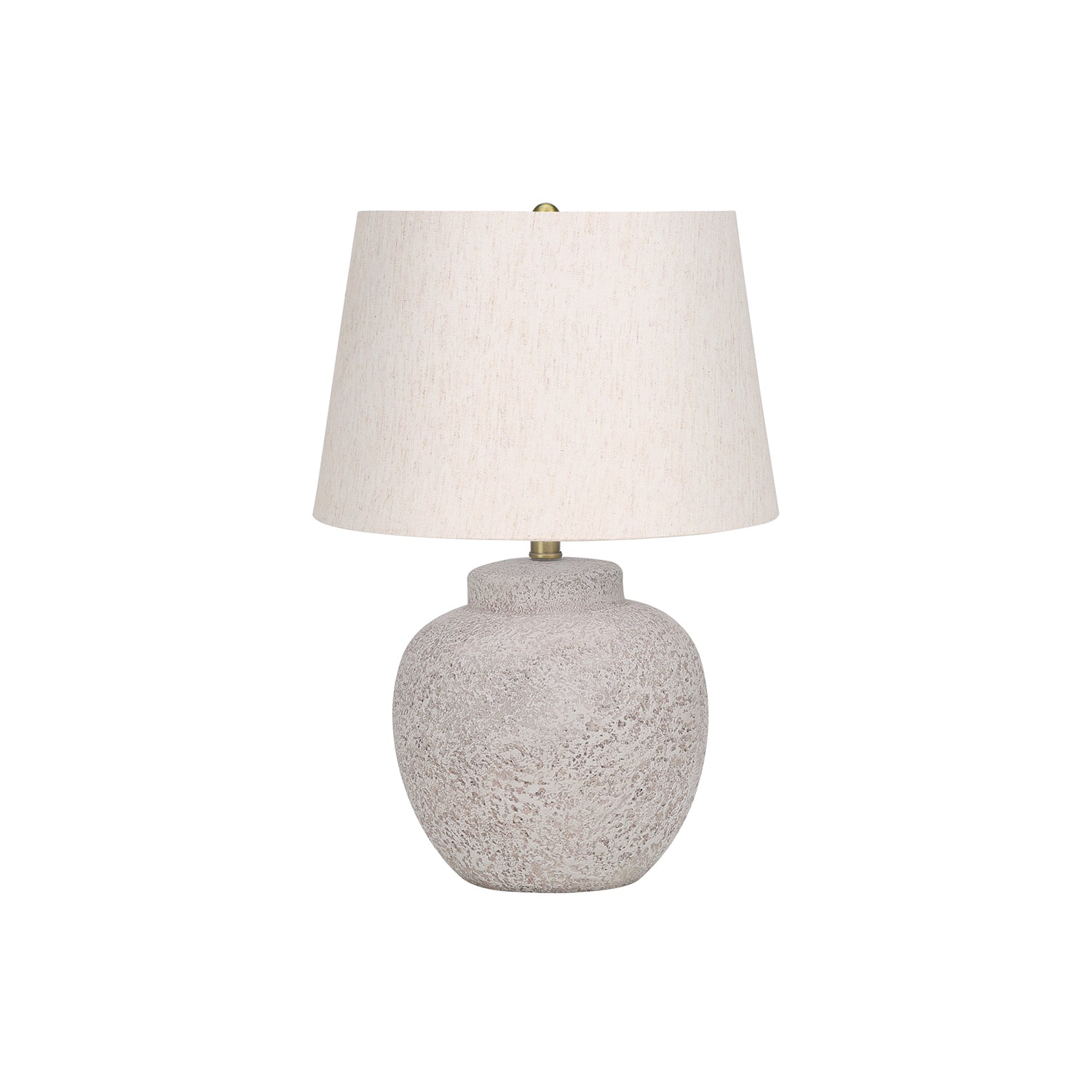 I 9732 - Luminaire, 22"H, Lampe De Table, Béton Créme, Abat-jour Ivoire / Crème, Moderne - Simple Boutique