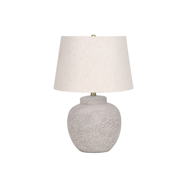 I 9732 - Luminaire, 22"H, Lampe De Table, Béton Créme, Abat-jour Ivoire / Crème, Moderne - Simple Boutique