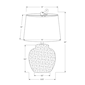 I 9732 - Luminaire, 22"H, Lampe De Table, Béton Créme, Abat-jour Ivoire / Crème, Moderne - Simple Boutique