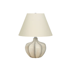 I 9733 - Luminaire, 21"H, Lampe De Table, Résine Créme, Abat-jour Ivoire / Crème, Transitionnel - Simple Boutique